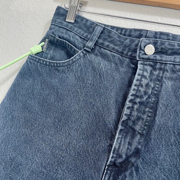 Vintage 80s Black Bongo Raw Hem Ankle Jeans High-Rise Tapered 27" Waist Grunge - Picture 2 of 13